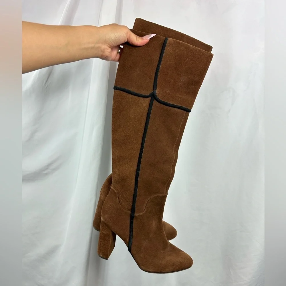 AD & Daughters Theodora brown suede boots with black lining size 7.5